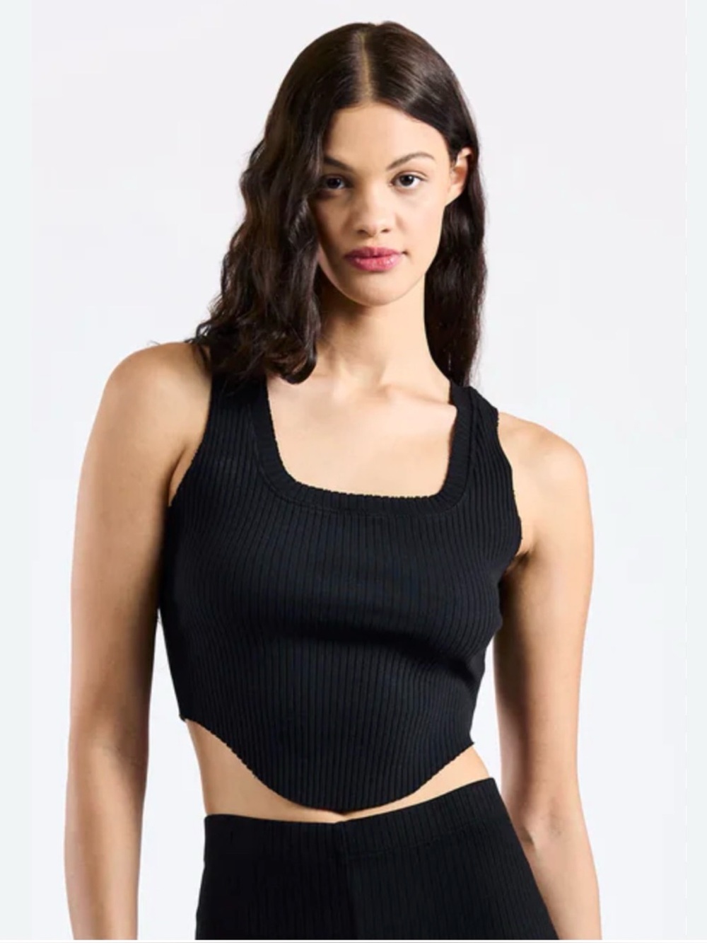 Cotton Citizen Ibiza Square Neck Tank Top Black Size Small